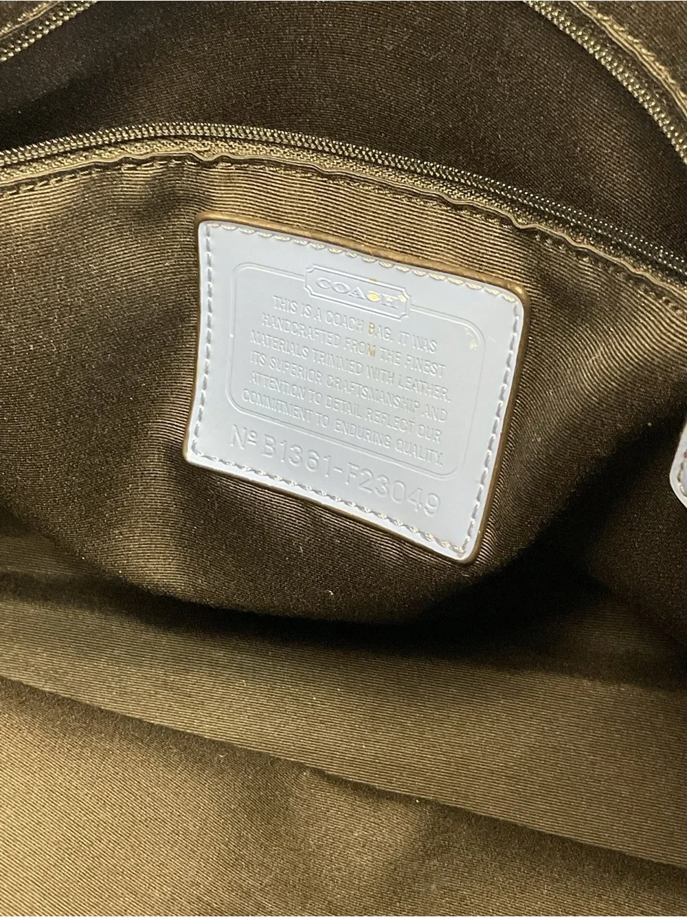 Coach Signature Stripe Drawstring Tote Bag Blue Canvas Leather F23049